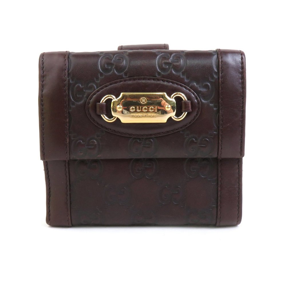 GUCCI Bi-fold wallet Leather Brown Men's Women's 145747 a0420